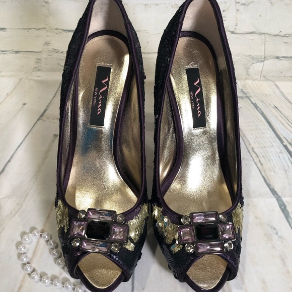 Nina Shoes - NWOB Jeweled and Sequined Nina Pumps